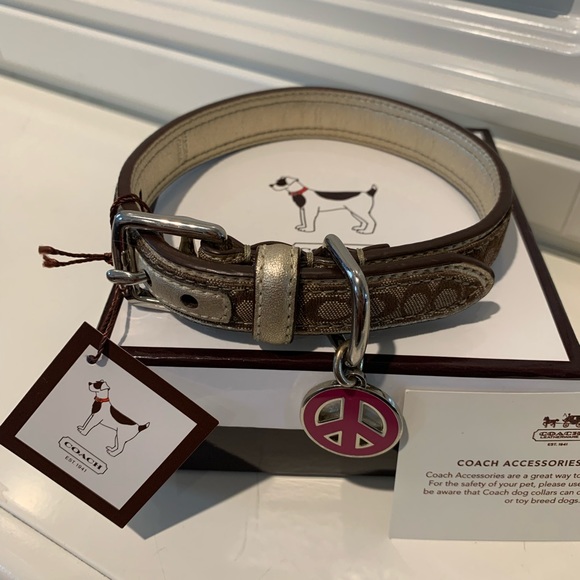 Rare Coach small dog collar signature
